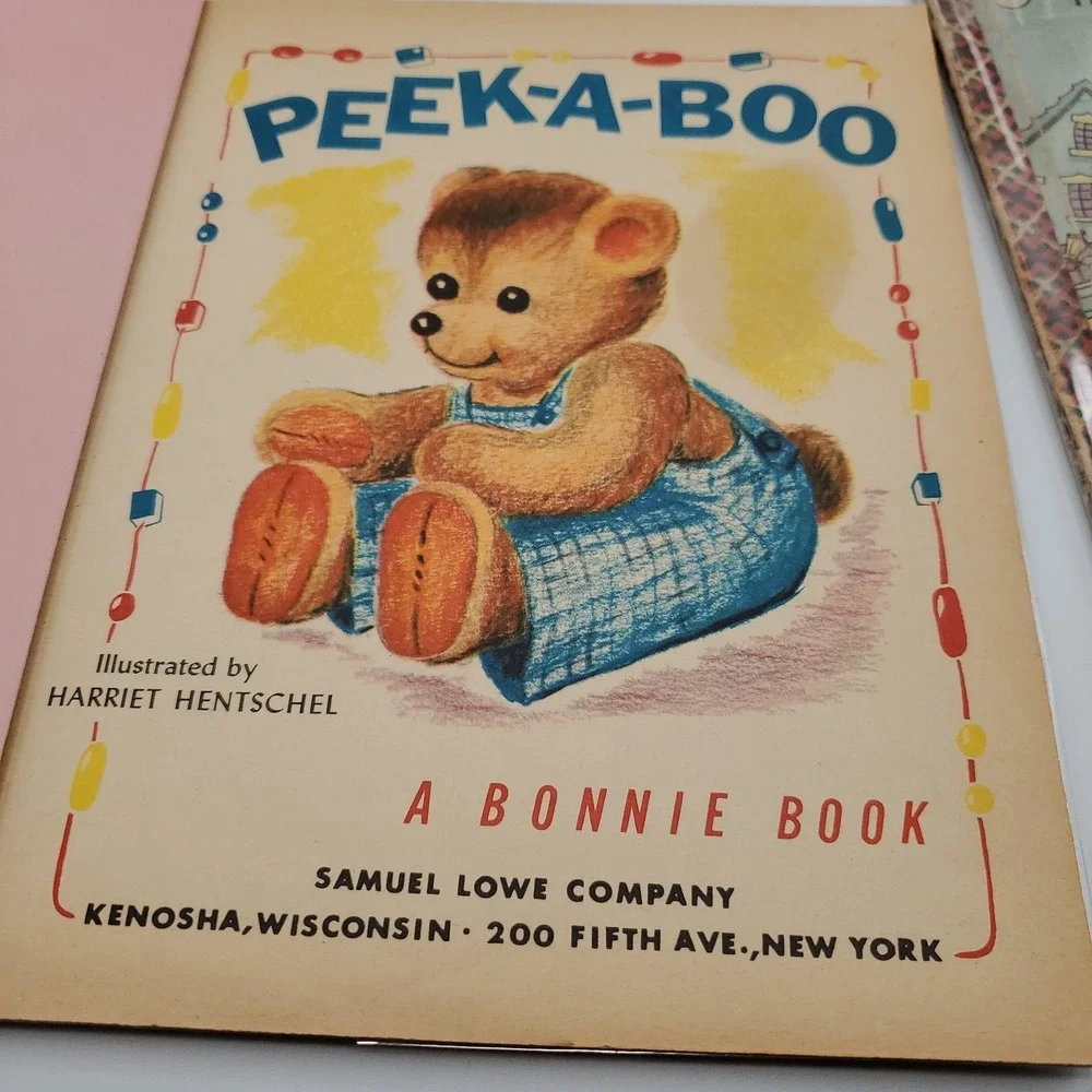 Vintage Bonnie Books Lot of 4 Peek A Boo Ladybug Choo Choo Fire Engine Childrens